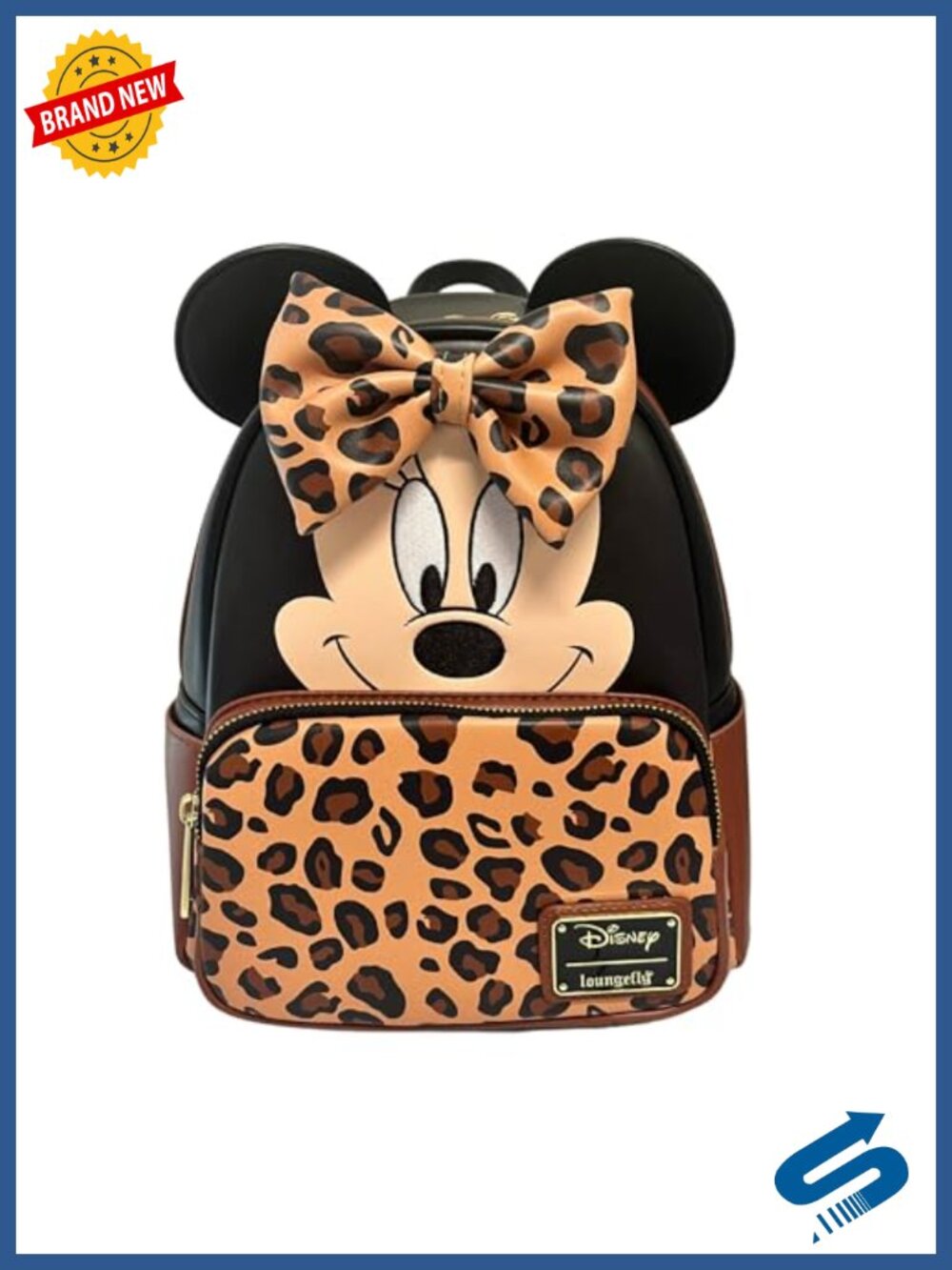 Loungefly Exclusive Disney Minnie Mouse Leopard Print Double Strap Shoulder Bag